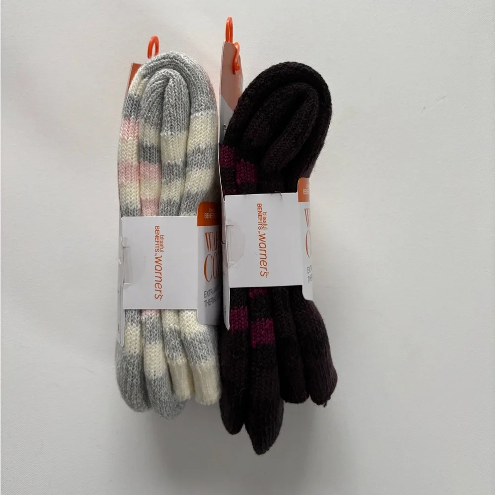 NWT 2 Pairs of Women's Warner's Warm & Cozy Extra Warm Thermal Socks Size 4-10